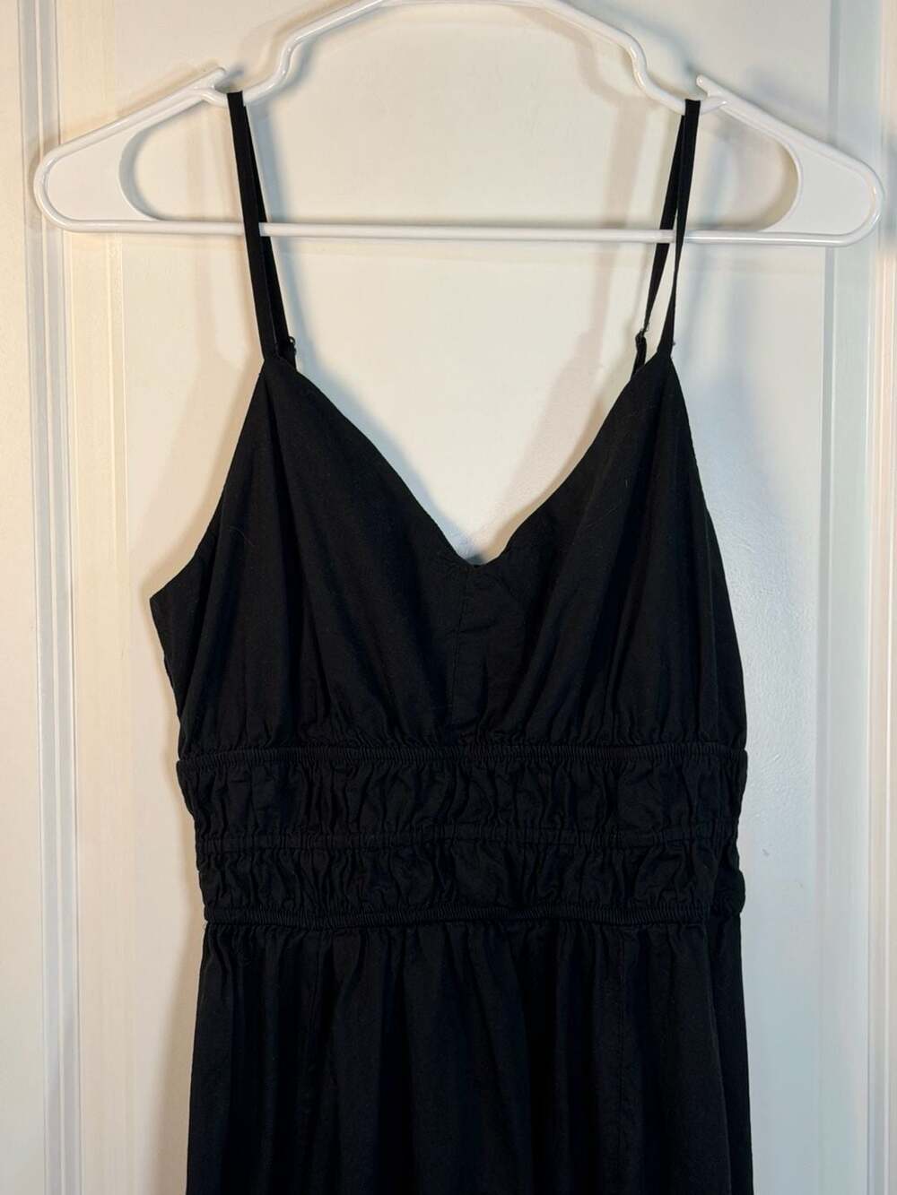 Dizzy Lizzy Black Smocked Waist Cotton Midi Dress Size M - Picture 3 of 9